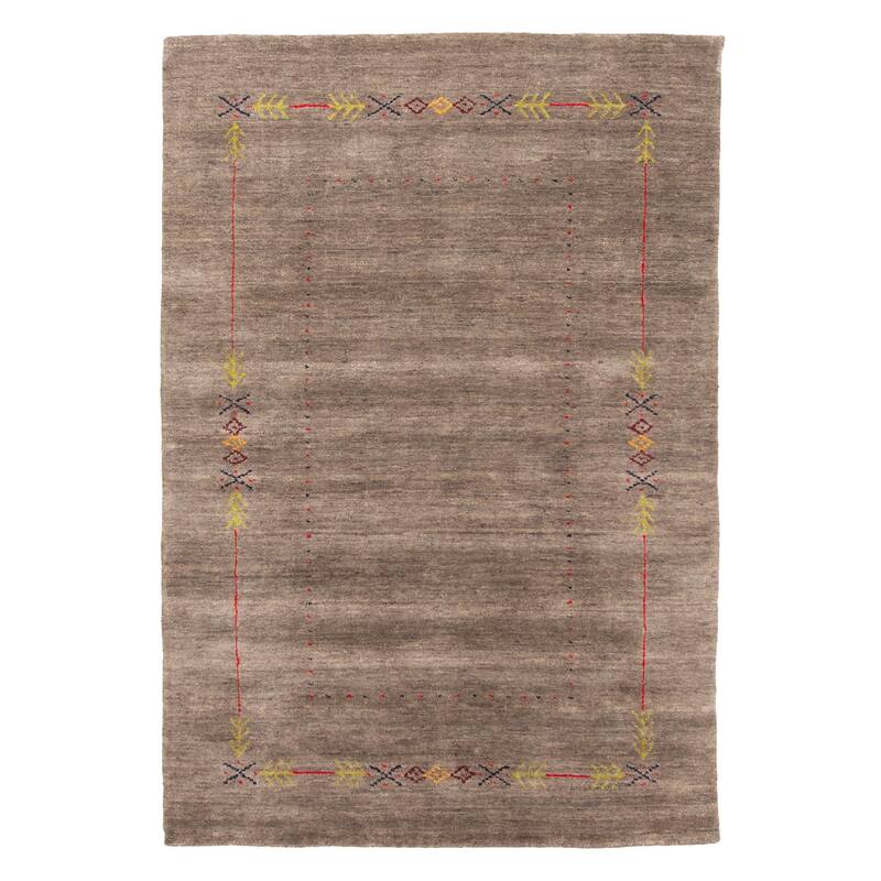 ECARPETGALLERY Hand Loomed Kashkuli Gabbeh Grey Wool Rug - 3'10 x 5'9