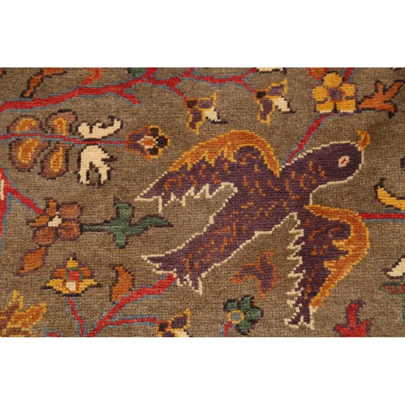 Animals Design Kazak Accent Rug Hand-Knotted Floral Wool Carpet - 2'1"x 2'10"