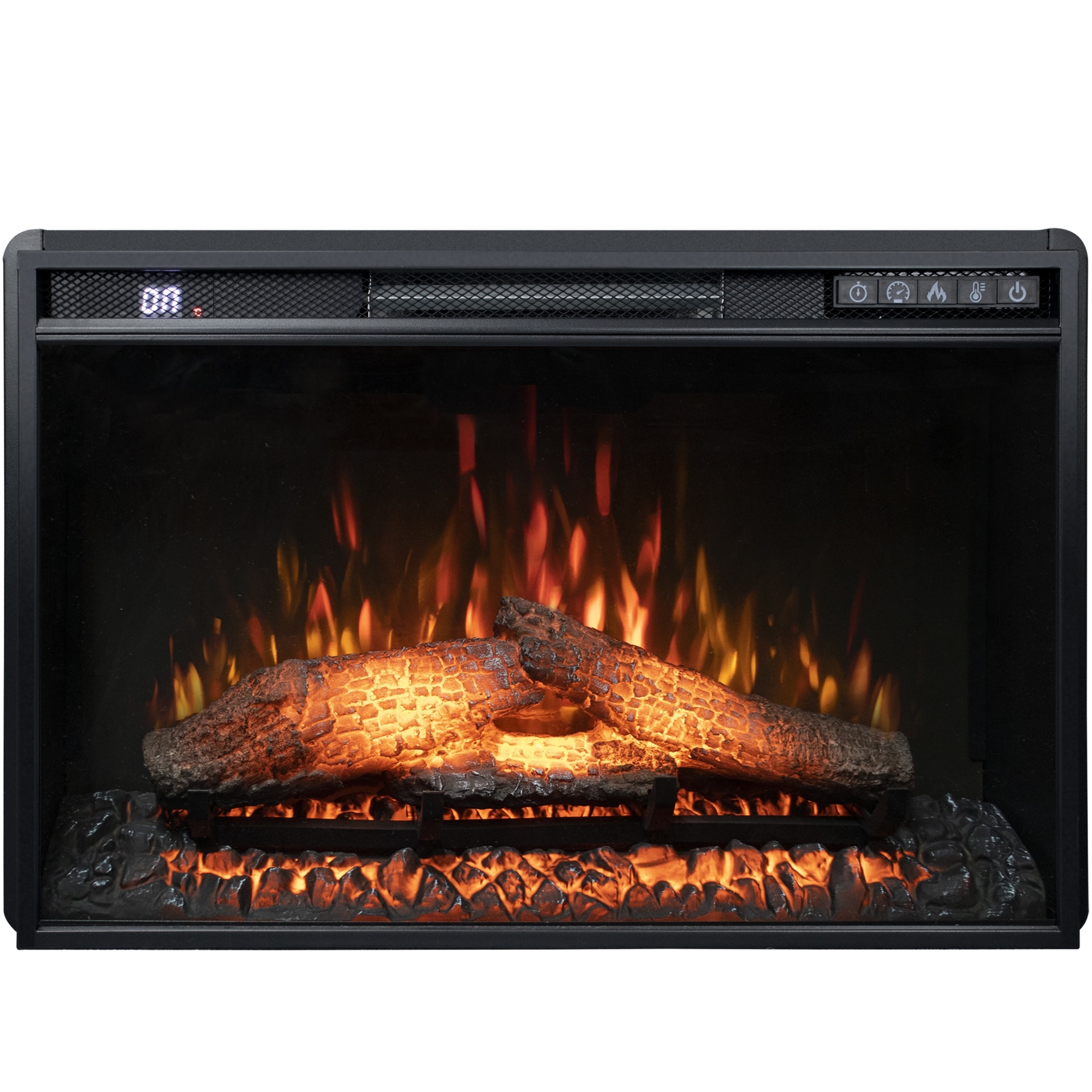 Prismaster 26in Recessed Electric Fireplace Insert with logs,1500W