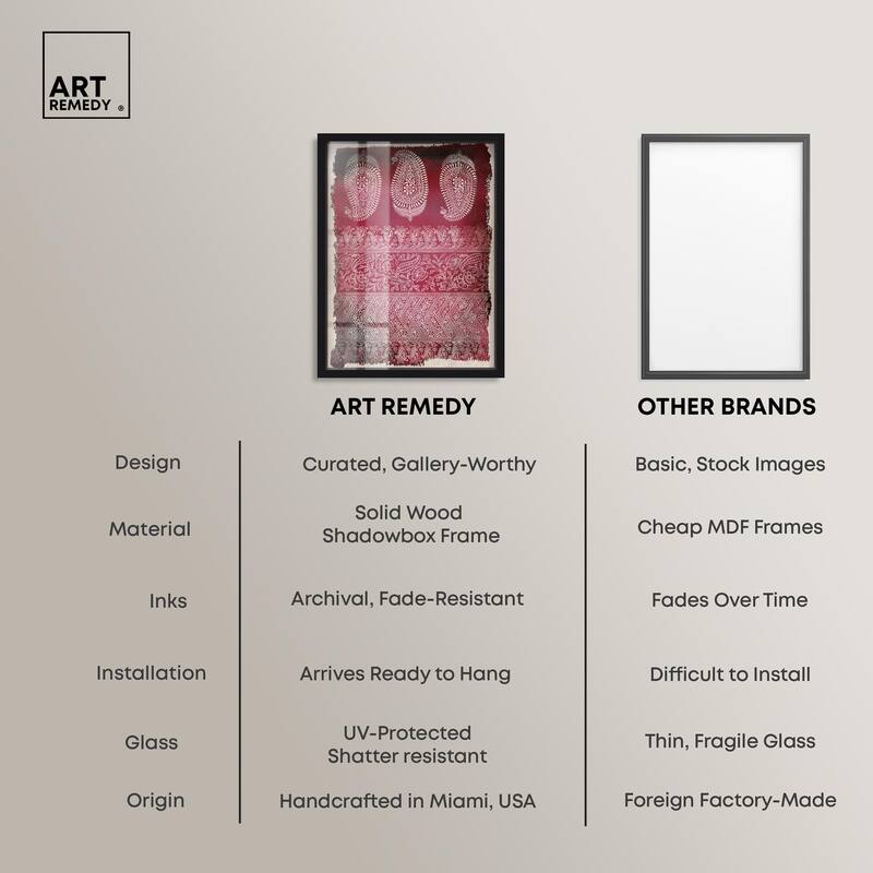 Burgundy Stamps Shadowbox by Art Remedy