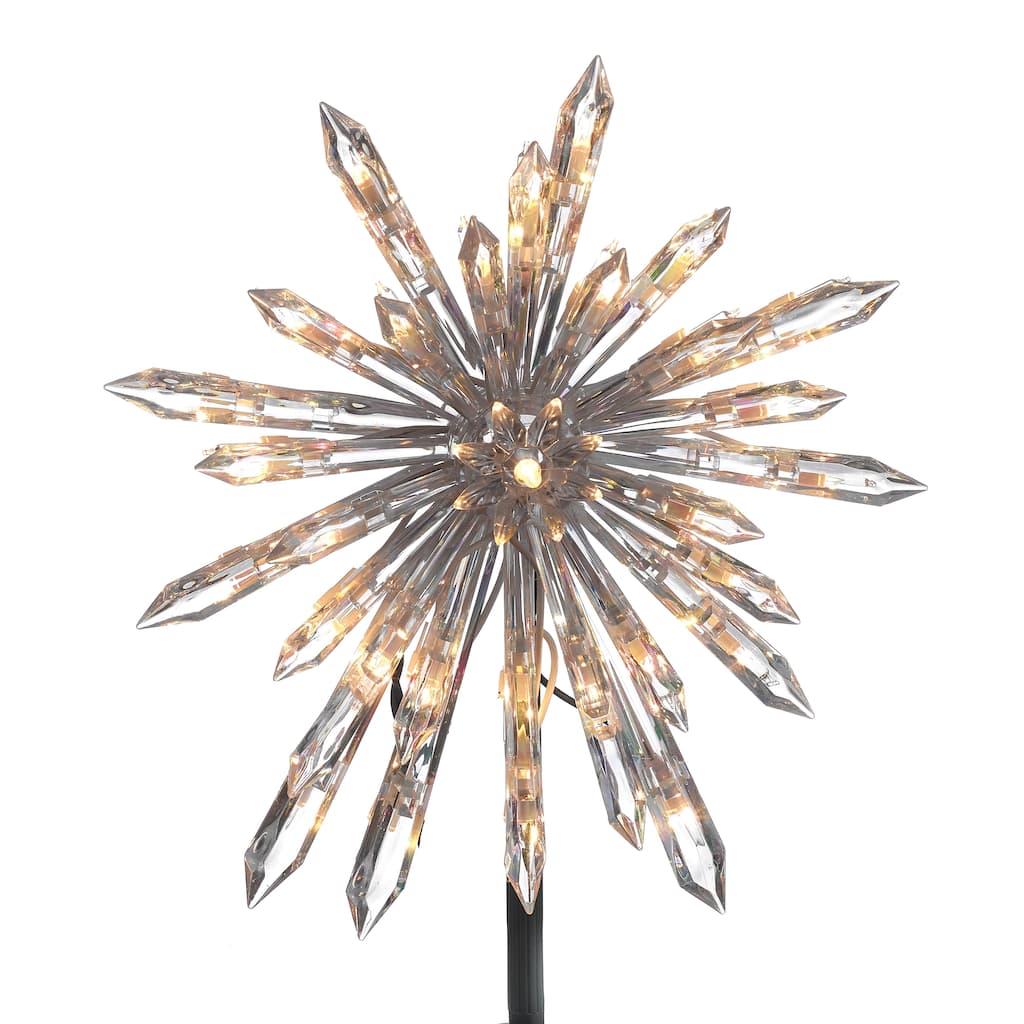 Kurt Adler UL 30-Light Crystal Snowflake Treetop - 11.25"
