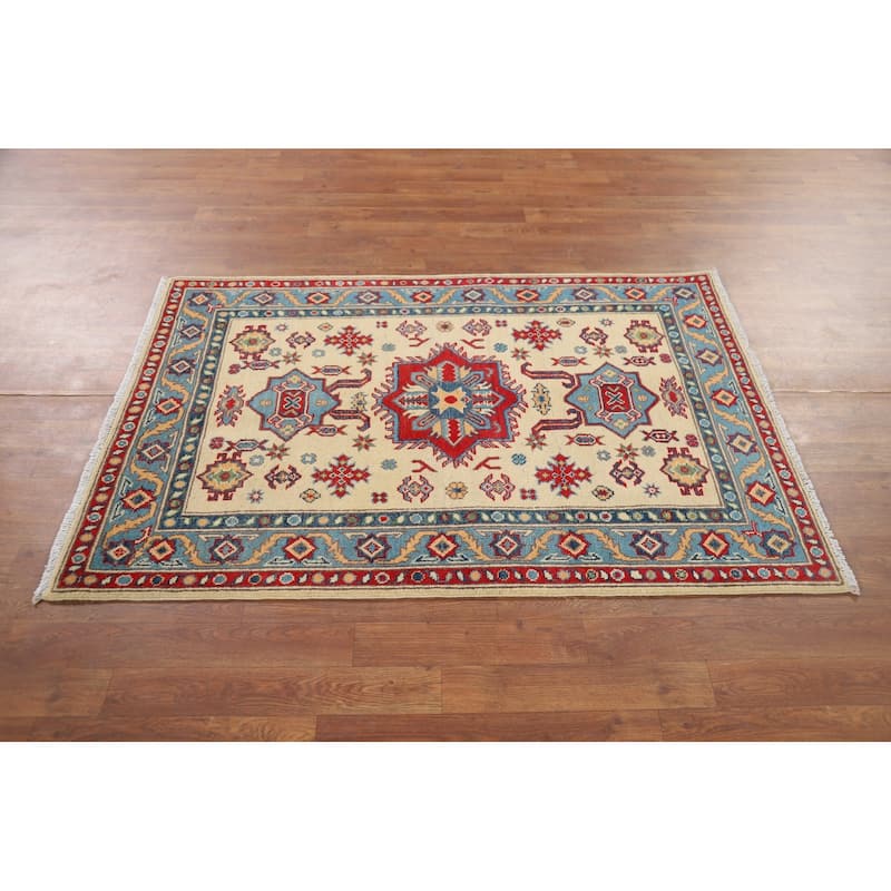 Kazak Oriental Accent Rug Hand-Knotted Wool Carpet - 3'3" x 4'10"
