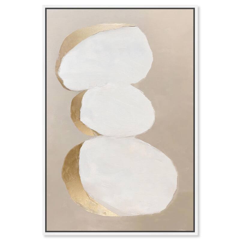 Stacked Stones I Canvas by Art Remedy - 24" x 36" - White