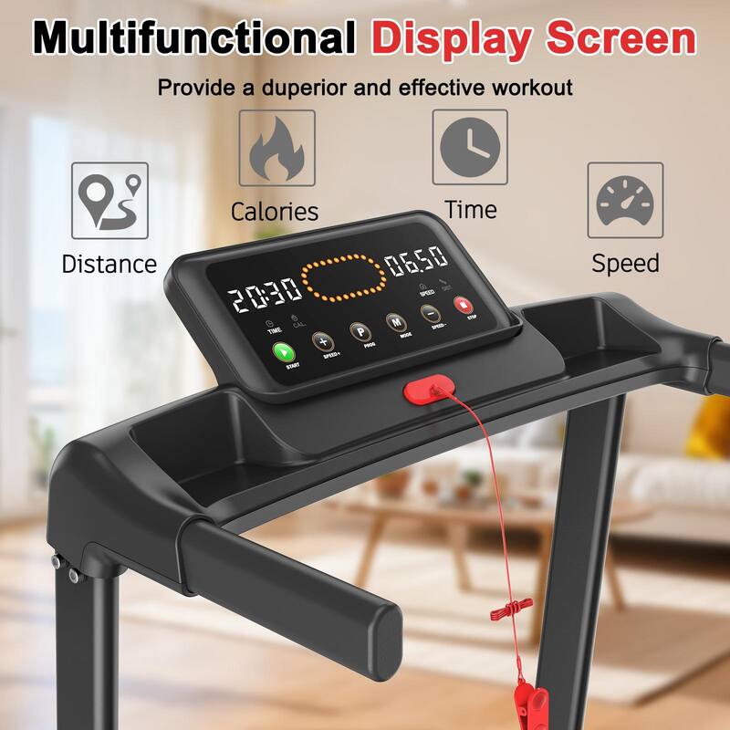 Walking Mat Treadmills Portable for Home LED Display, 265 LB Capacity, Space-Saving Compact Walking Jogging Running Machine
