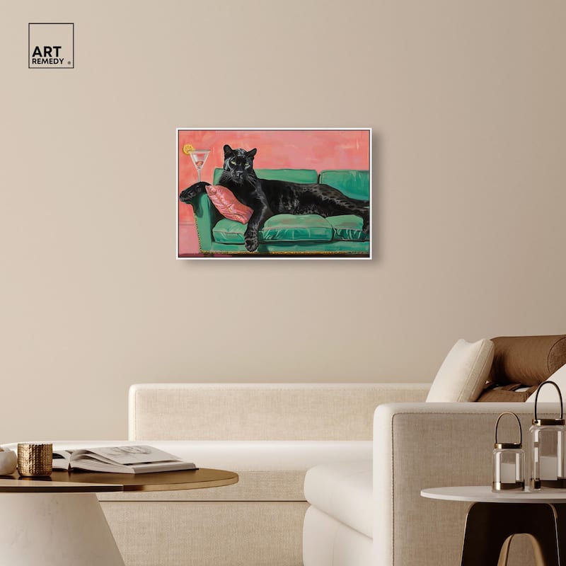 Lounging Panther Canvas by Art Remedy
