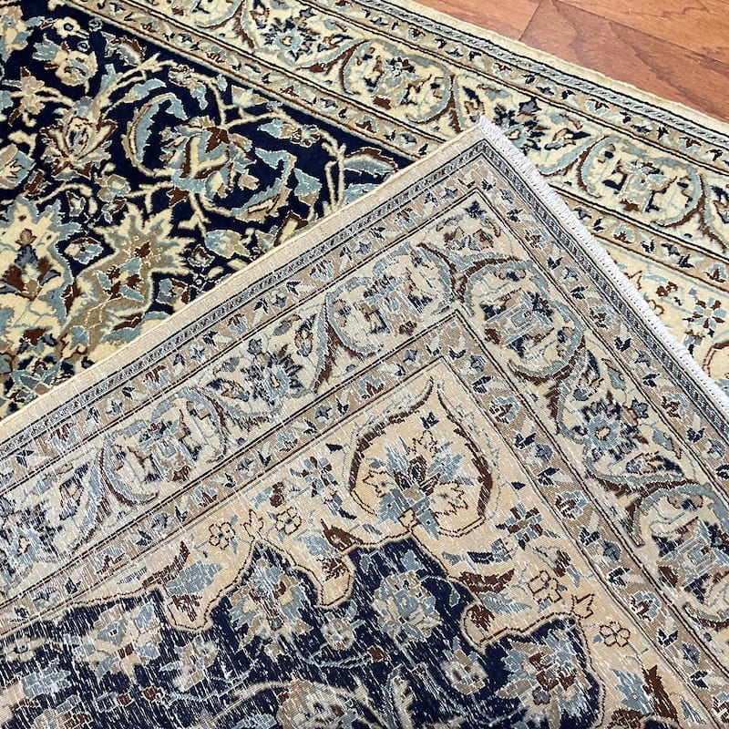 HERAT ORIENTAL Handmade Fine Nain Wool & Silk Rug - 3'11" x 5'9"