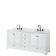 Option White, Black Trim, White Carrara Marble Top