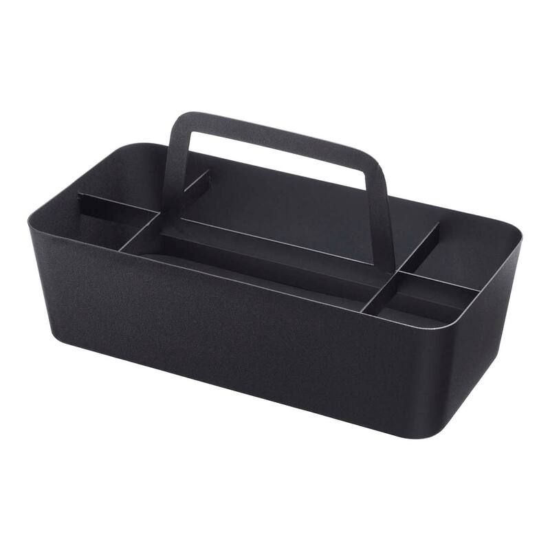 Yamazaki Home Storage Caddy, Steel - L 5.91 x W 11.81 x H 5.91 inches - Black