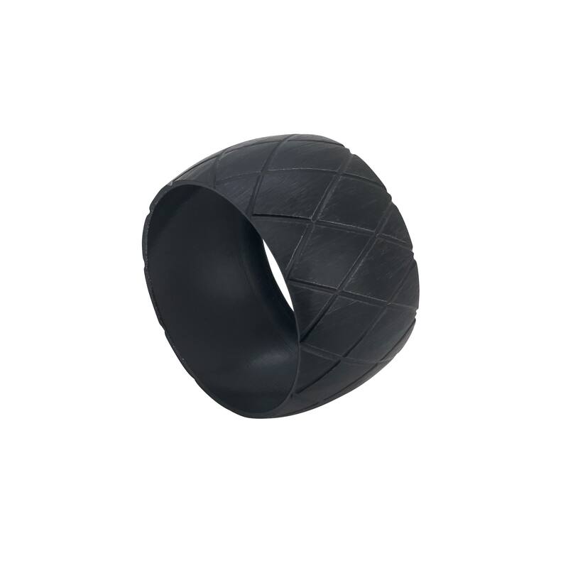 Metal Napkin Rings With Harlequin Design (Set of 4) - Set of 4 - Black