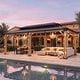 preview thumbnail 55 of 62, Aoxun Outdoor Cedar Wood Gazebo with Double Hardtop Roof 24 ×12 ft - Double Top