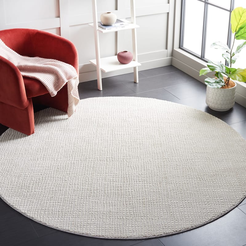 SAFAVIEH Continental Jeltina Modern Rug - 6'7" Round - Ivory/Grey