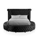 preview thumbnail 19 of 18, Furniture of America Shendae Glam Tufted Velvet Storage Footboard Round Platform Bed