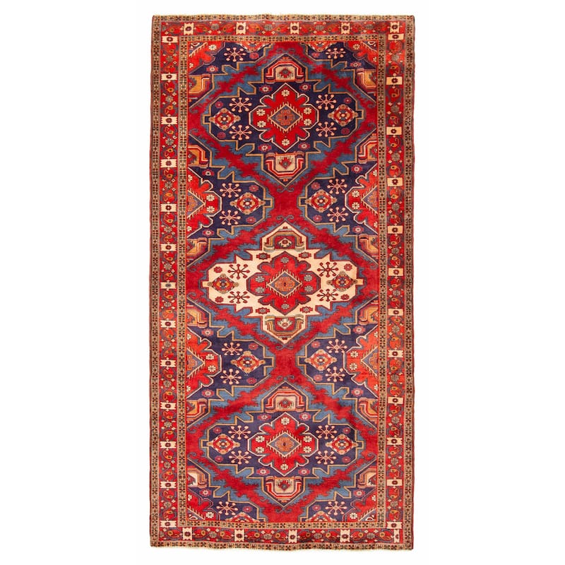 ECARPETGALLERY Hand-knotted Konya Anatolian Red Wool Rug - 4'11 x 10'4 - Red - 4'11 x 10'4