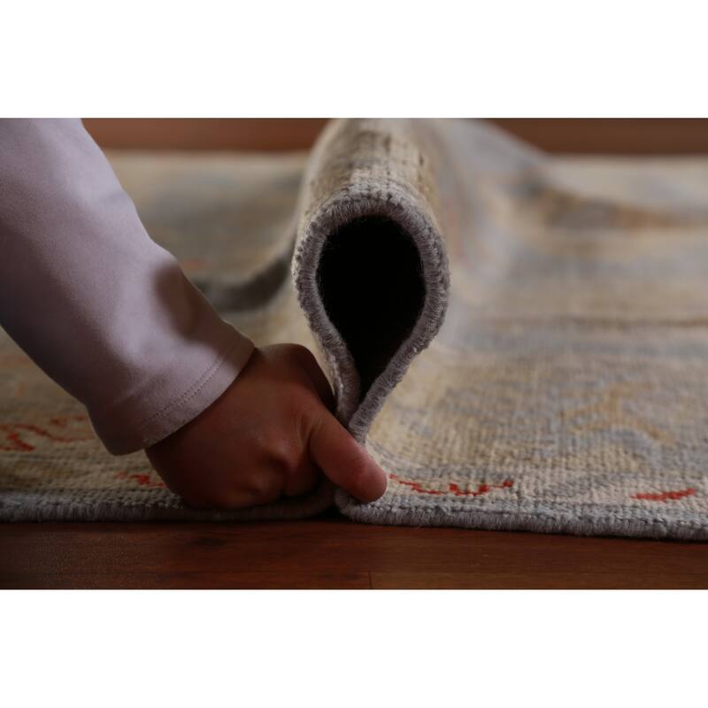 Hand Knotted Oriental 100% Wool Carpet Transitional All-Over Navy Blue & Blues Oushak Area Rug - 10' 0'' X 8' 1''