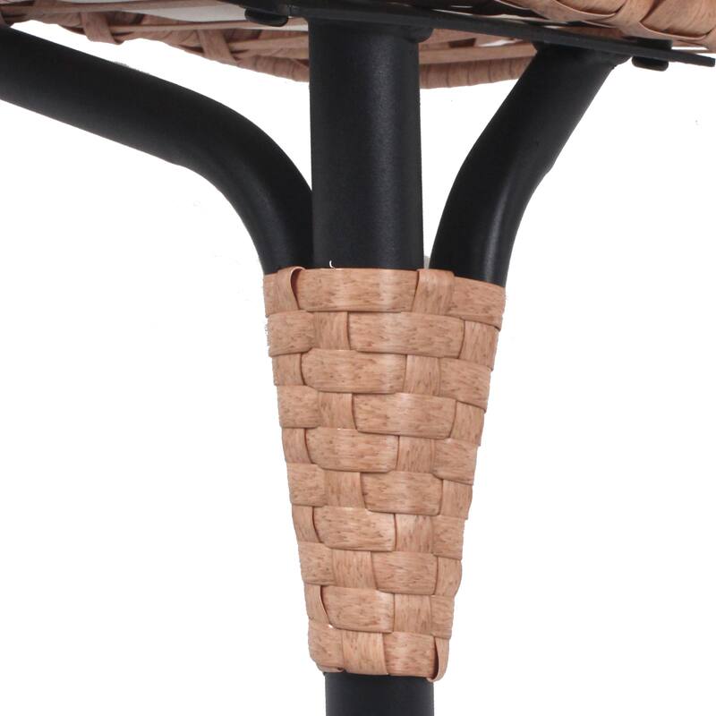 Elegant Arc Back Hanging Egg Chair, 400lb Capacity Patio Swing with 8-Inch Cushion, PE Rattan Outdoor Indoor Chair