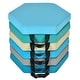 preview thumbnail 1 of 15, 6 Pieces Multifunctional Hexagon Toddler Floor Cushions Classroom Seating with Handles Blue