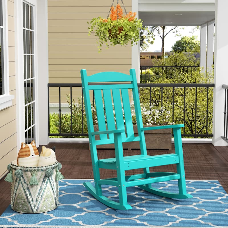 Laguna Hdpe All Weather Outdoor Patio Rocking Chair - Turquoise