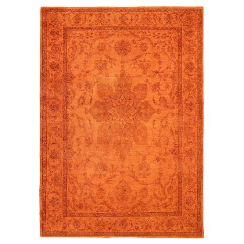 ECARPETGALLERY Hand-knotted Vibrance Orange Wool Rug - 8'9 x 12'4 - Orange - 8'9 x 12'4