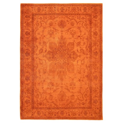 ECARPETGALLERY Hand-knotted Vibrance Orange Wool Rug - 8'9 x 12'4