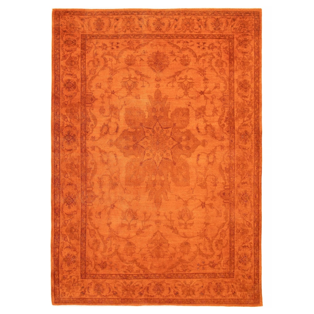ECARPETGALLERY Hand-knotted Vibrance Orange Wool Rug - 8'9 x 12'4