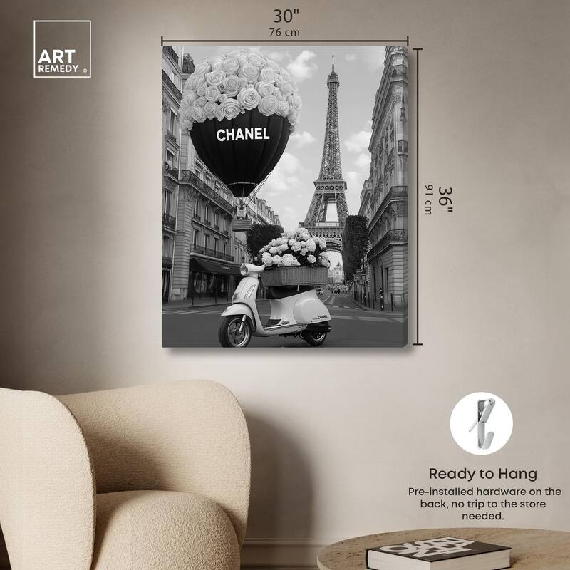 Scooter and Glam Balloon II Canvas by Art Remedy, Gallery Wrapped