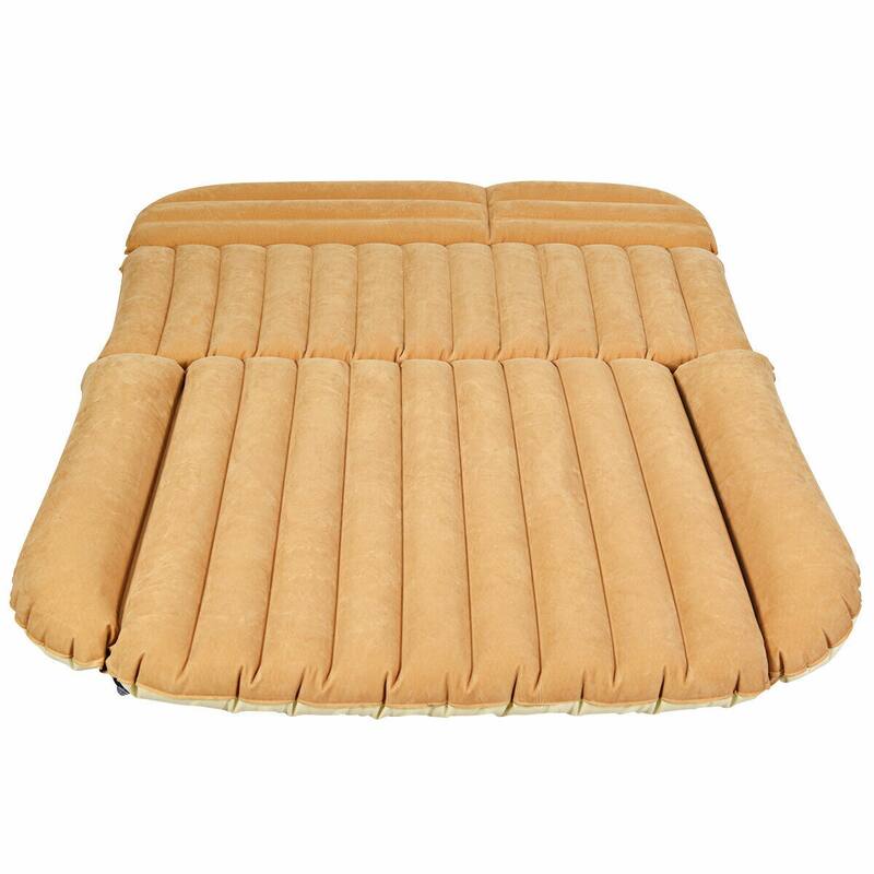 Camel Inflatable Car Mattress with Rapid Inflation and Waterproof Flocked Surface Camping and Travel