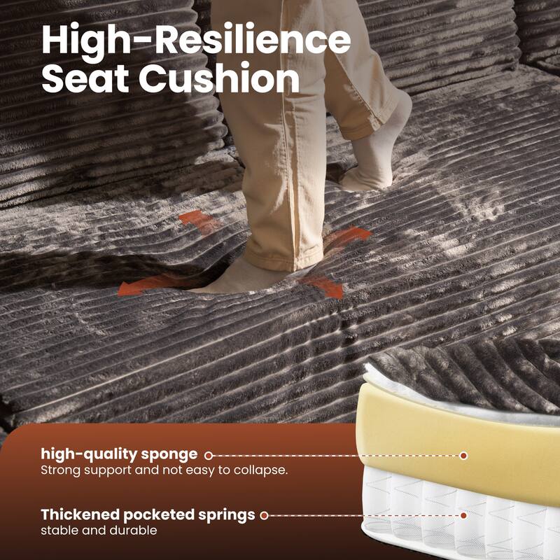 VIOS No-Assembly Plush Fabric Sofa Set​