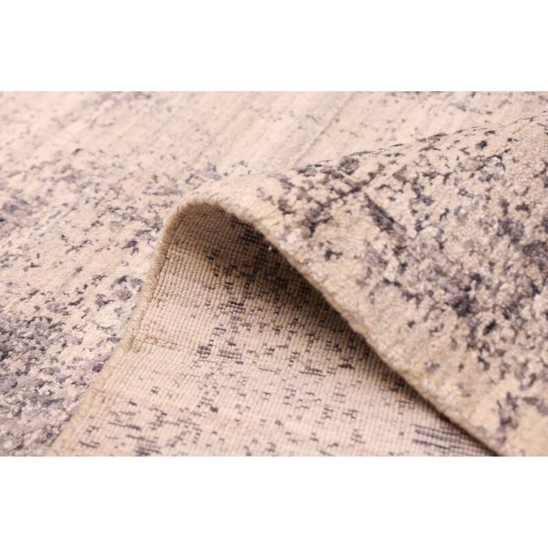 ECARPETGALLERY Hand Loomed Elysian Beige, Dark Grey Rug - 8'0 x 9'10