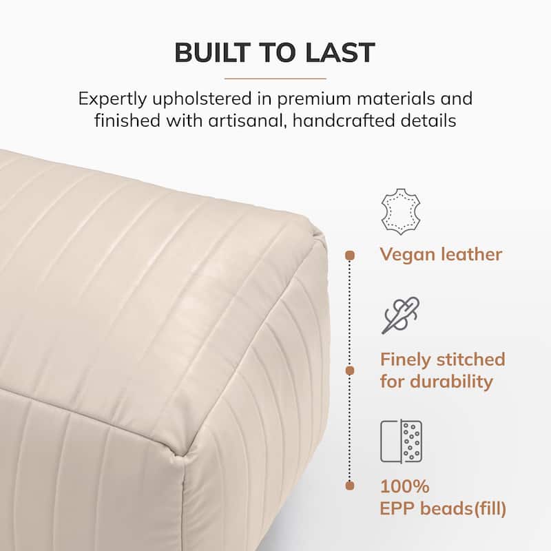Jani Footrest Bench Ottoman Pouf - Handcrafted for Seating, Footrest, Home Decor for Living Room, Bedroom Pouf