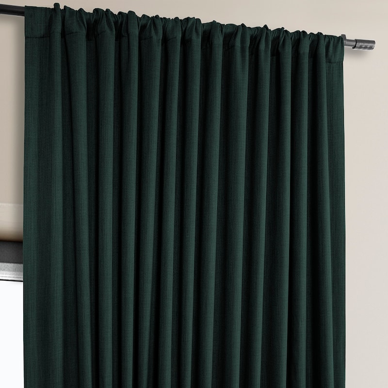 Exclusive Fabrics Faux Linen Extra Wide Room Darkening Curtain Panel