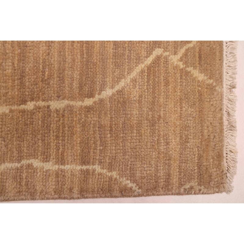 ECARPETGALLERY Hand-knotted Mystique Tan Wool Rug - 3'0 x 10'1