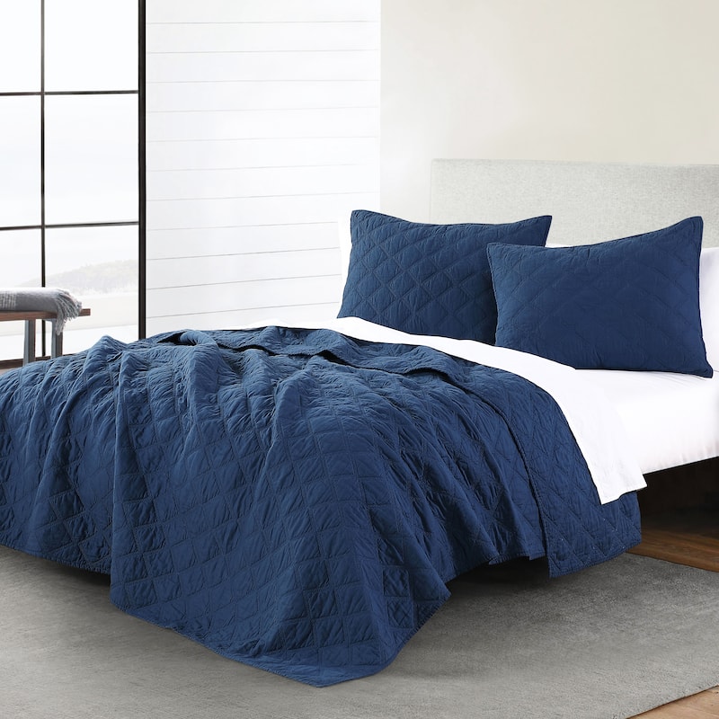 Anne Klein 100% Cotton Diamond Quilt Set
