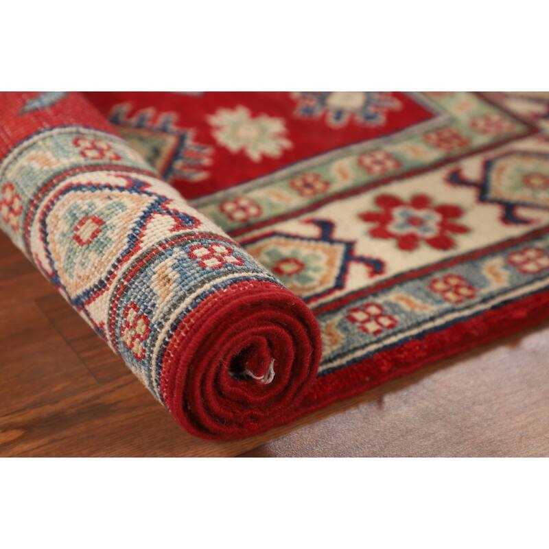 Red Kazak Foyer Rug Hand-Knotted Oriental Accent Wool Carpet - 2'8" x 3'11"