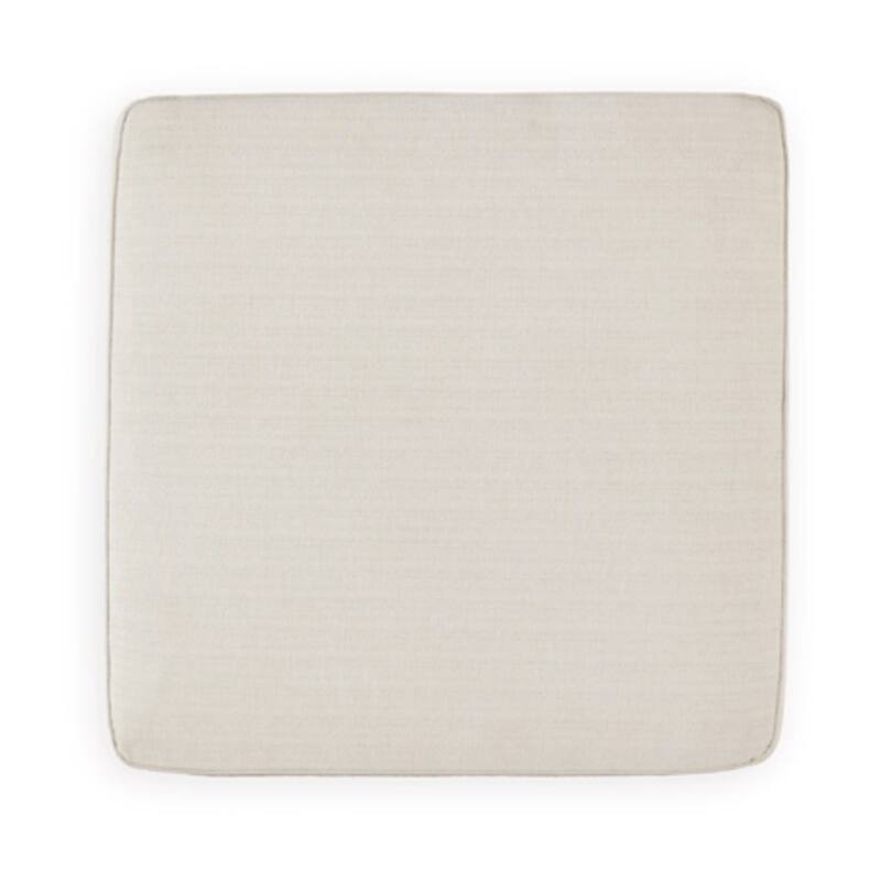 42 Inch Ottoman, Oversized Cushion, Modern Style, Soft Beige Polyester