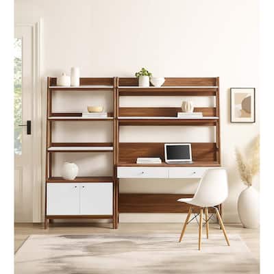 Bixby 2-Piece Wood Office Desk and Bookshelf