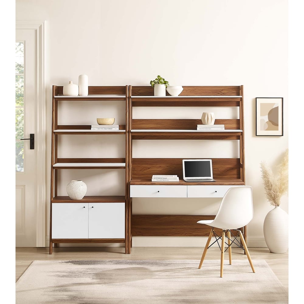 Bixby 2-Piece Wood Office Desk and Bookshelf
