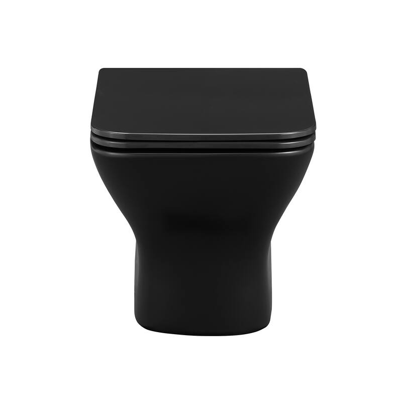 Swiss Madison Bastille Wall-Hung Toilet Bowl Only in Matte Black - 22.5" x 14.0" x 14.0"