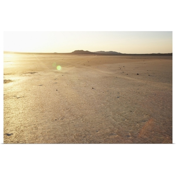 "Sunlight over desert floor, Mojave Desert, California" Poster Print