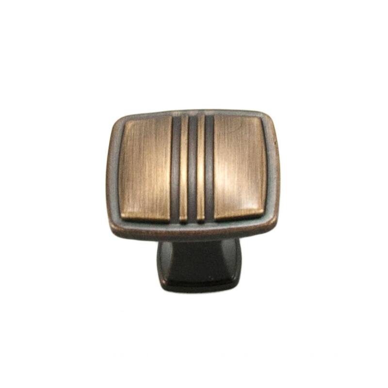 RK International Alder 1-1/4 Inch Square Cabinet Knob - Brushed English