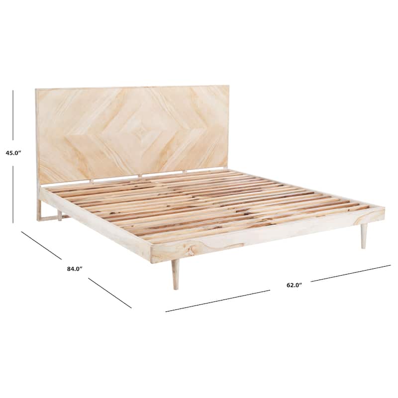 SAFAVIEH Couture Maci Bryn Wood Herringbone Bed