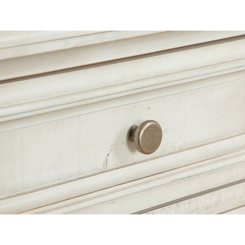 Magnussen Home Newport Alabaster Chairside End Table - 18''W x 24''D x 24''H