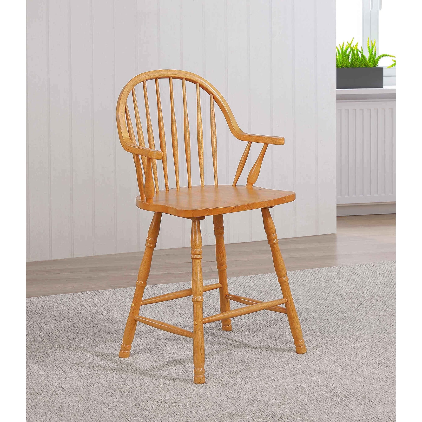 Oak high sale back bar stools