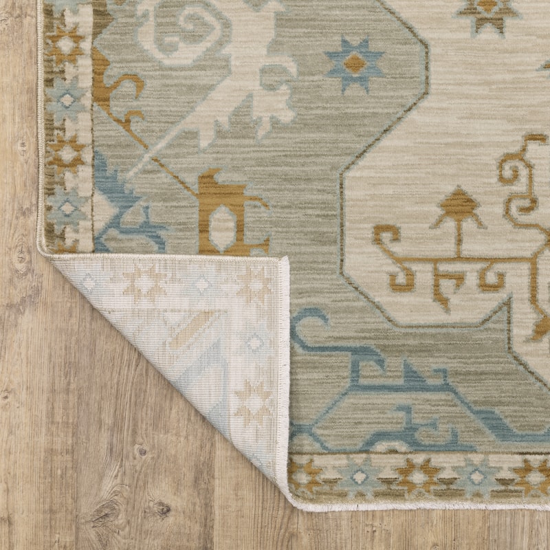 Meadow Bohemian Old World Inspired Grey/ Blue Area Rug