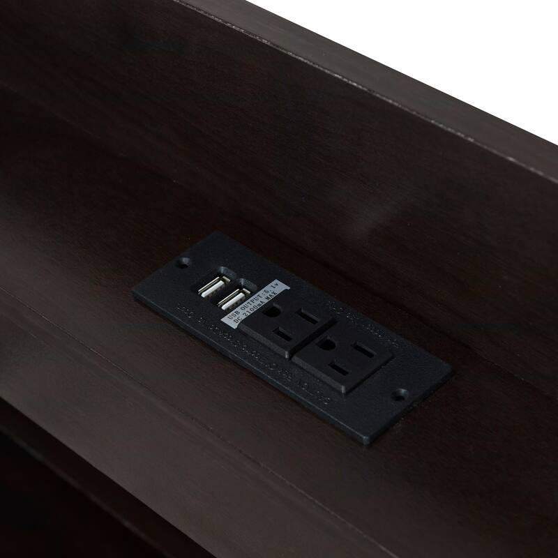 Full XL Size Platform Bed with Storage LED Headboard, Charging Station, Twin Size Trundle, and 2 Drawers