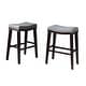 preview thumbnail 17 of 18, Kimi Contemporary Upholstered Saddle Barstool with Nailhead Trim (Set of 2) by Christopher Knight Home