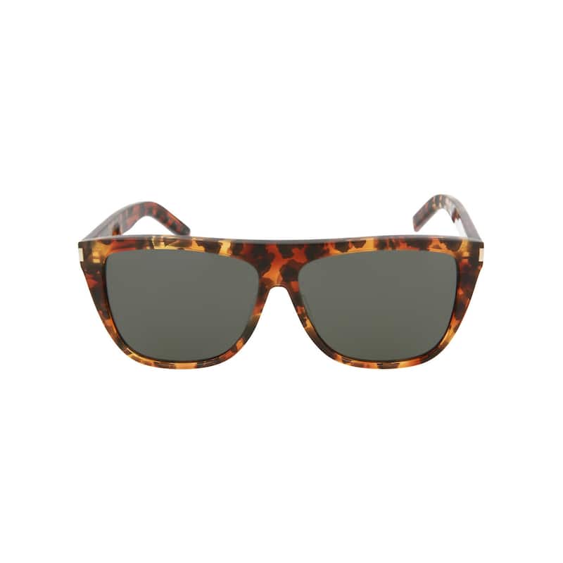 Saint Laurent Square-Frame Acetate Sunglasses - Havana Havana Grey - Brown - Grey Lens