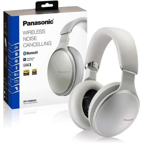 Panasonic RP-HD805N Noise-Canceling Wireless Over-Ear Headphones (Silver) -  Overstock - 32904296