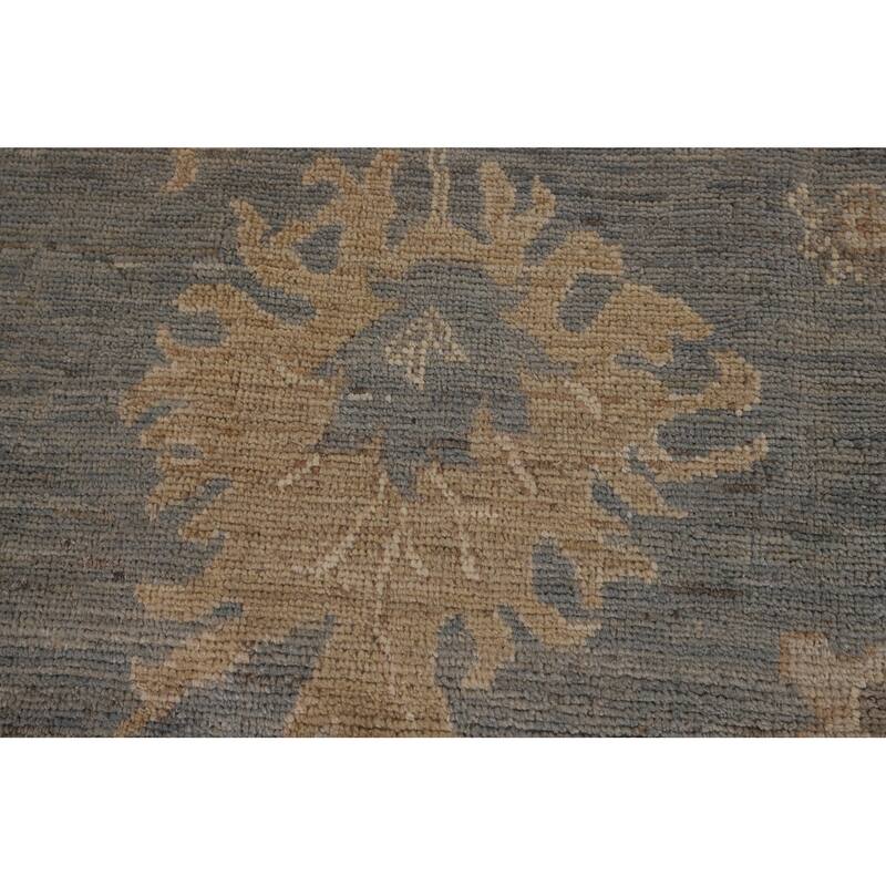 Gray Vegetable Dye Oushak Turkish Area Rug Hand-Knotted Wool Carpet - 8'9"x 11'9"