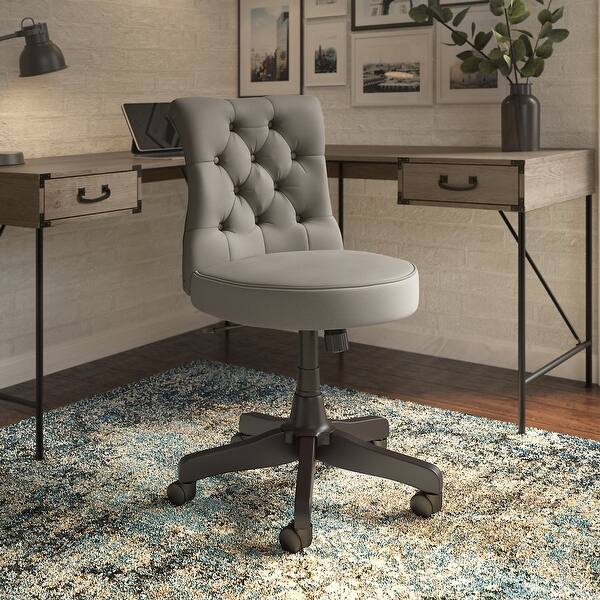 Ironworks Tufted Office Chair From Kathy Ireland Home By Bush Furniture Overstock 27962938 Washed Gray