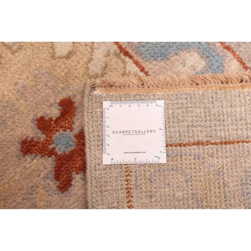 ECARPETGALLERY Hand-knotted Modern Oushak Light Grey Wool Rug - 9'10 x 13'10